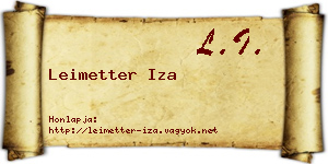 Leimetter Iza névjegykártya